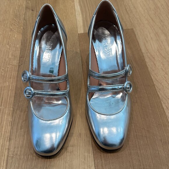 J. Crew Silver Heels - Picture 1 of 4